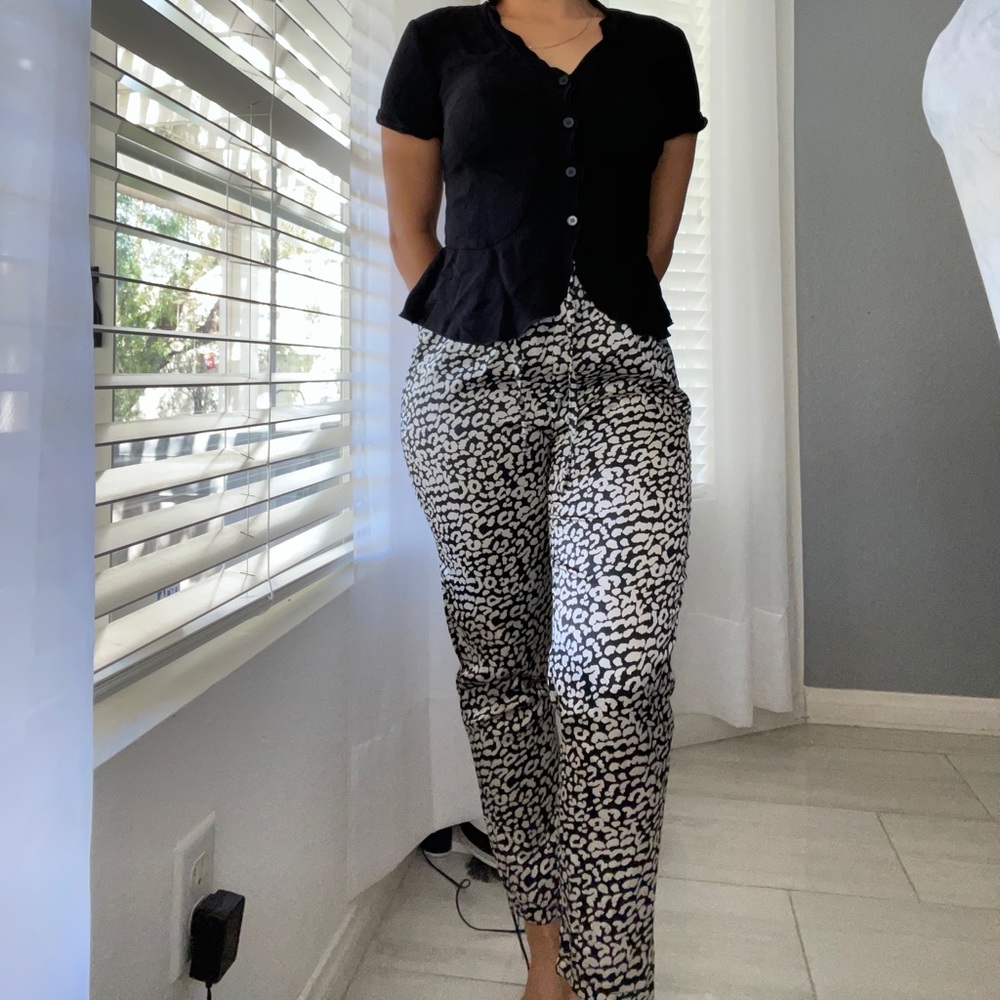 PLT silky leopard pants